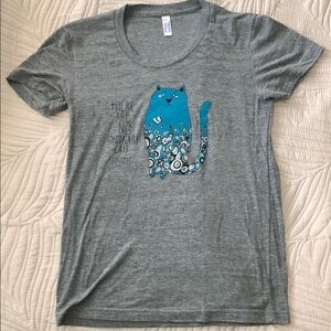 Blue Cat Graphic T-Shirt